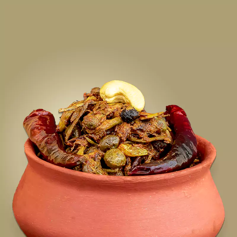 Ker Sangri, a unique Rajasthani vegetable dish with desert berries and beans, offering a taste of the best food in Jaipur