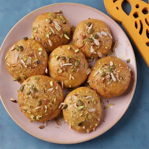 Mava Kachori, a famous sweet in Jaipur, filled with sweetened khoya and deep-fried to perfection.